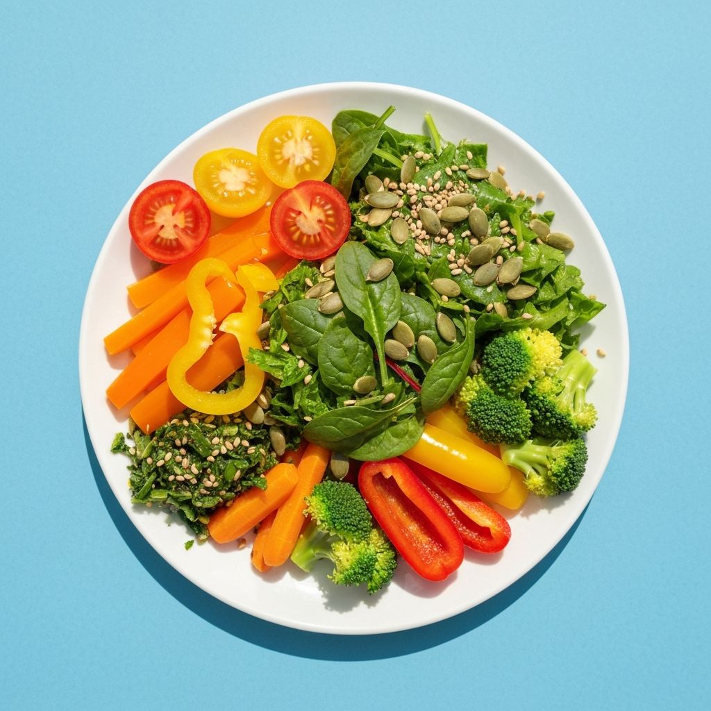 Ausgewogene Mahlzeit mit Gemüse